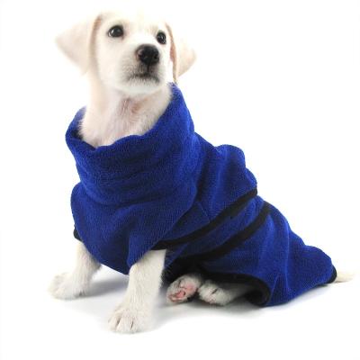 China Viable Wholesale Luxury Soft Dog Bathrobe Dog Pet Bathrobe Powerful Quick Drying Absorbent Bathrobe for sale