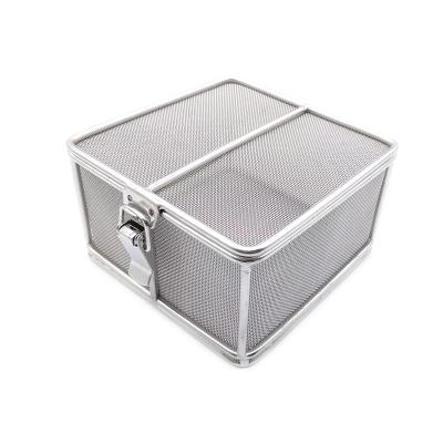 China Small XL Multifunctional Folding Medical Drain Stainless Steel Surgical Instrument Disinfection Basket for sale