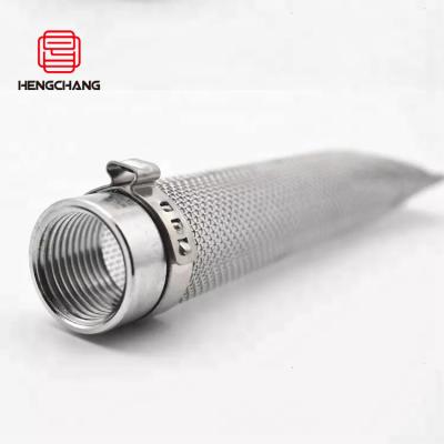 China Reusable 12 Inch Food Grade Beer Filter Tube 304 Stainless Steel Hop Beer Filter Tube for sale