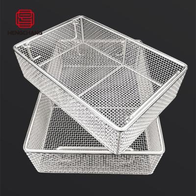 China Sustainable Meet A Well Criterion Shallow Basket Filtering Effect Stainless Steel Disinfection Basket for sale