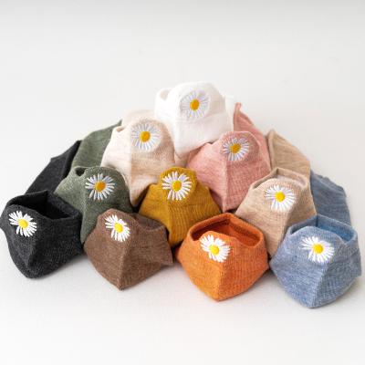 China Wholesale Korean style autumn floral soft women's socks daisy cute flower socks casual women's socks QUICK DRY wholesale for sale