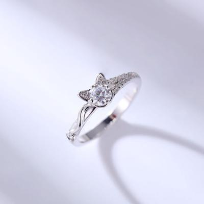 China TRENDY Rings For Women Lover's Cute Kitten Simply CZ Cat Style Ring Girls Fashion Jewelry Wedding Ring for sale