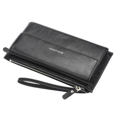 China Multifunctional Ultra-thin Large Capacity Men's Business Waterproof Hot Selling Long Wallet With Card Bag for sale