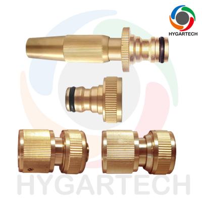 Κίνα 1/2'' - 5/8'' Brass Quick Click Hose Coupling Tap Connector And Nozzle Set προς πώληση