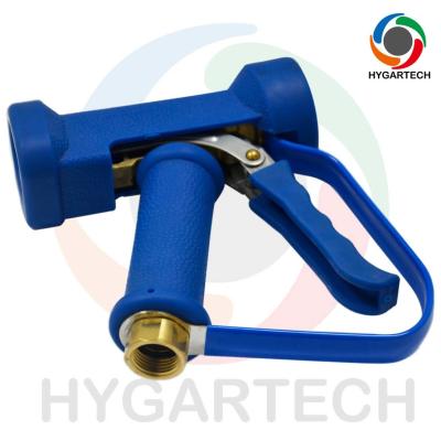 China Brass Industrial Blue Washer Gun with Trigger Safety Protection Loop for Hot Water Washing Use for sale