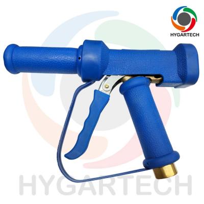 China Brass Industrial Blue Washing Gun With Safety Loop And Extension Tube Nozzle Wash Down Hot Water Use Cleaning for sale