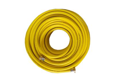 China Cor reforçada fibra do amarelo da mangueira do PVC com encaixe de bronze à venda