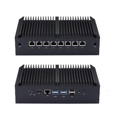 China For Business Qotom Q878GE-S10 Core i7 8550U Barebone Mini PC With 8 Gigabit NIC AES-NI Fanless Computer for sale