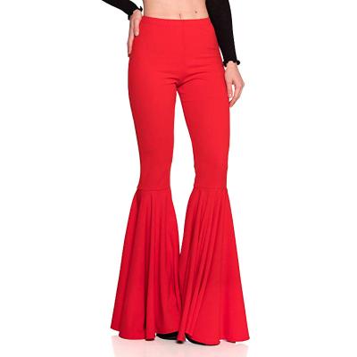 China Hot Sale 2021 Autumn Winter Women's Fashion Casual Solid Mermaid Breathable High Waist Pleated Flare Pants For Women Clothing for sale