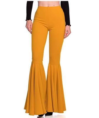 China New Fashion 2021 Autumn Winter Warm Women's Breathable High-waist Crepe Bell Bottoms Pants Stage Pants for sale