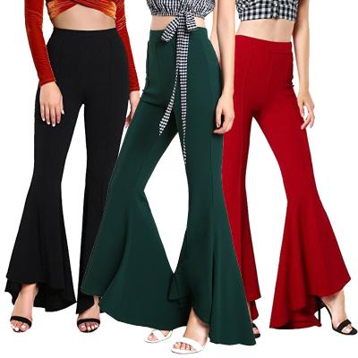 China 2021 Fashion Women Arrivals 7colors Ladies Casual Office Ladies Vintage OL Bell Bottom Breathable Stylish Pants Flare Pants for sale