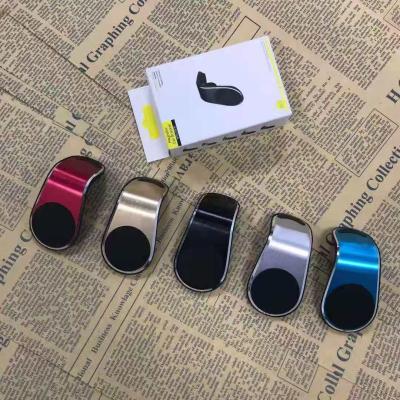 China Double Bracket L Shape Air Vent Clip Mount Car Phone Universal Mobile Magnetic Mobile Phone Holder 360 Side Magnet Holder for sale