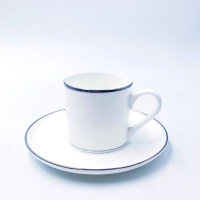 China Sustainable Cocos Cappuccino Espresso Coffee European Luxury Bone China Style Ceramic Cup With Saucer for sale