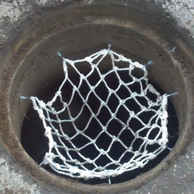 China Nylon Round Shaped Cover Anti Drop Sewer Net Security Manhole Cover Net Well for sale