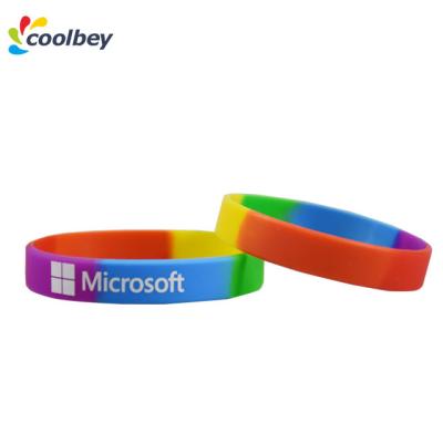 China Advertising Promotion Gift Silicone Wristbands Eco Friendly Silicone Wristbands Custom Printing Logo for sale