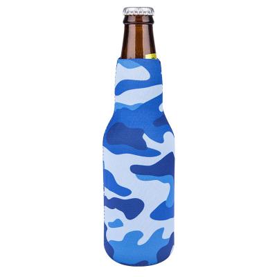 China Best Wholesale Camouflage Waterproof Blue Foam Soft Side Pouch For Sale Packing Drink Huggers Beer Coolers Coozies for sale