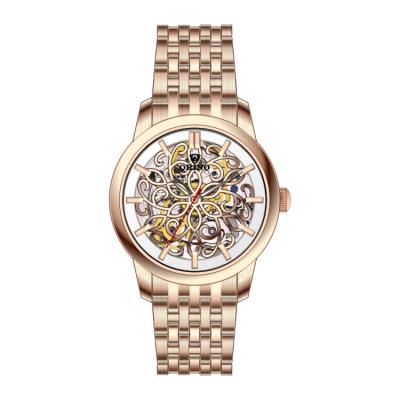 China New Design Fashion Woman 5ATM Mechanical Waterproof Skeleton Dial Waterproof Skeleton Watch for sale