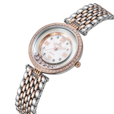 China 3ATM Water Resistant Mineral Glass Brass Woman Fashion Rolling Wrist Watch for sale