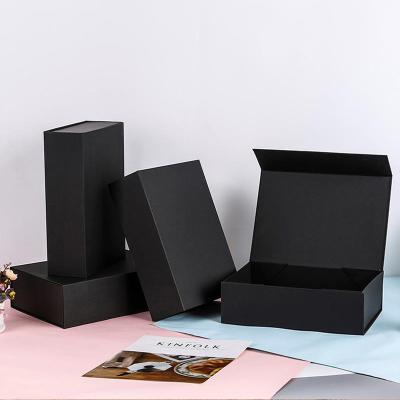 China Wholesale Custom Recyclable Black Matte Extension Magnetic Folding Packaging Box Logo Luxury Cardboard Paper Gift Box for sale