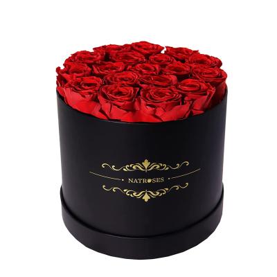 China Recyclable Luxury Grade Flower Top Boxes I Love You For Flowers Gift Valentines Day Rose Packaging With Logo Artistic Flower Round Gift Box for sale