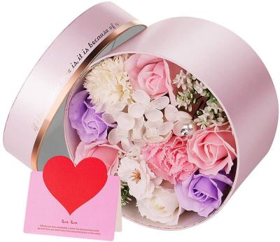 China Recyclable Custom Heart Shaped Cardboard Gift Packaging Box For Flowers Wedding Decoration Cylinder Round Lager Flower Luxury Boxes for sale