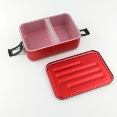 China Outdoor Food Packing Camping Steaming Aluminum Lunch Box Picnic Bento Box For Students for sale