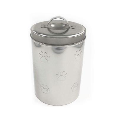 China Recycled Materials Around Metal Storage Tin Can Can Tin Jar Tank For Dog Food Candy Cookie Gift Dried Fruit for sale