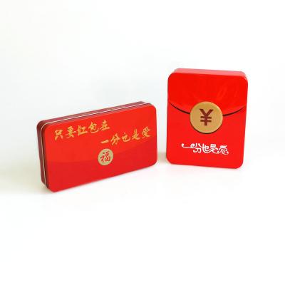 China Custom Small Square Christmas Rectangle Cookie Packing Gift Candy Tea Chocolate Tin Box Aluminum Metal Packaging With Lid For Candy for sale