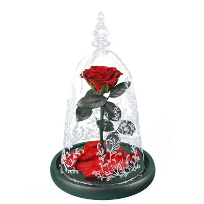 China Eco-Friendly EVERY LOVE Hot Selling Eternal Preserved Rose In Glass Dome Beauty And The Beast Christmas Gifts For Women for sale