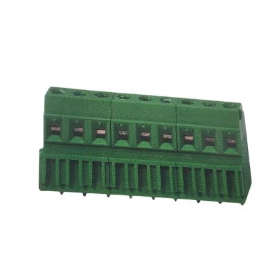 China Euro Terminal Block PA66 300V 10A Right Angle PCB Screw Terminal Block Connector for sale