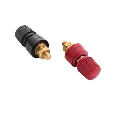 China UNIVERSAL POLE TERMINAL M6 Battery Power Source Binding Pole Terminals Screw On Threaded Type Black Red Power Terminals for sale