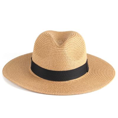 China New summer men's and women's summer beach shade straw hat unisex fashion sunscreen and UV protection straw hat for sale