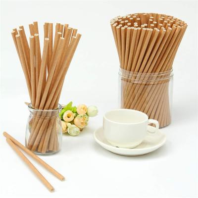 China 50pc Eco-Friendly Biodegradable Vintage Kraft Paper Straws Wedding Celebration Classmate Birthday Party Decoration Event Meeting Supplie for sale