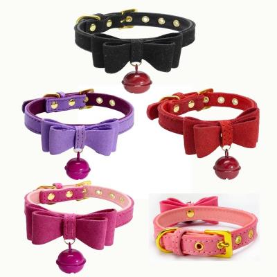 China ALLOY Collar Hanging Bell Dog Korean Velvet Cat Collar Pet Supplies for sale