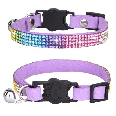 China FIBER Color Diamond Safety Buckle Bell Hanging Pet Collar Pet Supplies for sale