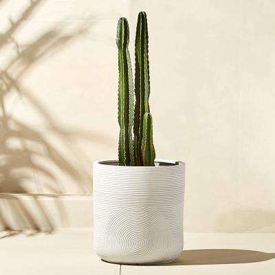 China Wholesale Cement Indoor Flower Pots Beautiful Matte Planters Large Flower Pots European Style Modern White Bulk Outdoor Garden Decoration for sale