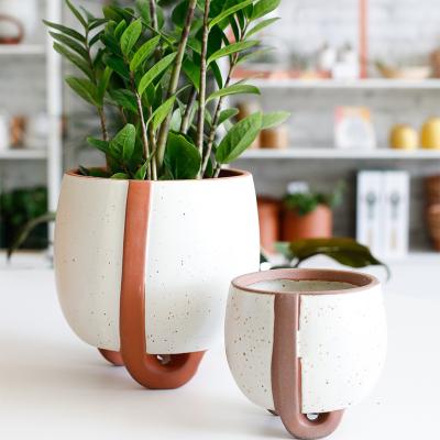 China Beautiful Design Plant Pots Decor Accessories Indoor Nordic Ceramic Flower Pot Unique Home Outdoor Decorative Planter Pot for sale