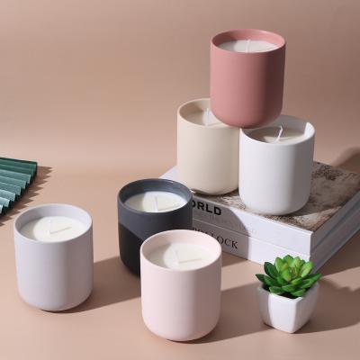 China Nordic Modern Hot Sale Modern Wedding Empty White Candle Container Home Decor Christmas Candle Jar With Lid for sale