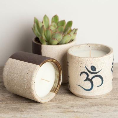 China Nordic modern luxury unique design candle jar candles rolls custom empty concrete cheap modern cylinder candle holder wholesale jars for sale