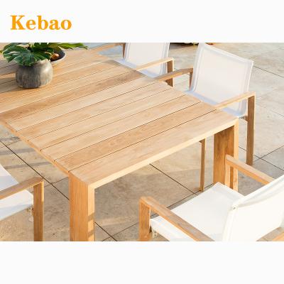 China Modern Luxury Teak Dining Table Set Patio Teak Dining Table Sets Wood Outdoor Dining Table And Chairs for sale