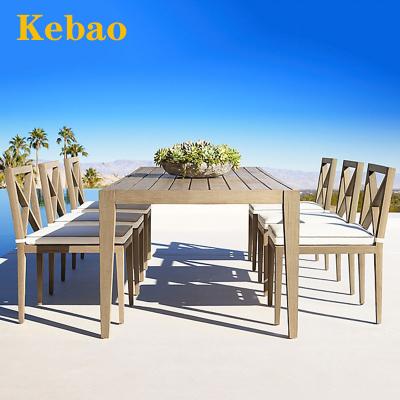 China Balconly Modern Teak Outdoor Furniture Patio Teak Dining Table and Chairs Home Living Room Wood Dining Set for sale