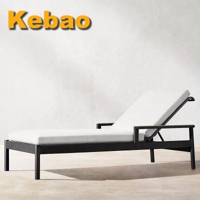 China Modern Black Aluminum Color Sun Lounger Convertible Sofa Outdoor Lounge for sale