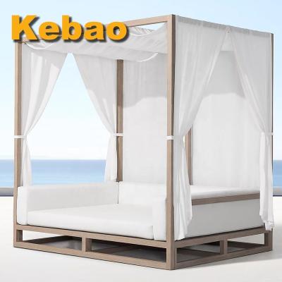 China Modern luxury style outdoor teak daybed with canopy for sale