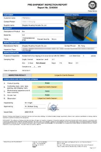 ISO2859 - Qingdao Huading Industry Co., Ltd.