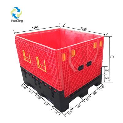 China Caja de paletas plegables de gran capacidad para trabajos pesados 1200*1000*975mm con carga dinámica 1T en venta