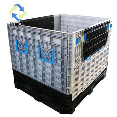 China Blue HUADING Plastic Pallet Bin Rack Box for Cargo Storage Equipment Crate Static Load 4T for sale