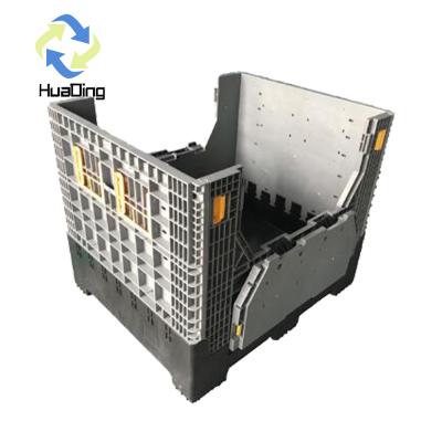 China Heavy Duty 4 Way Entry HDPE materiaal Plastic Palet Box voor het transport van auto-onderdelen Te koop