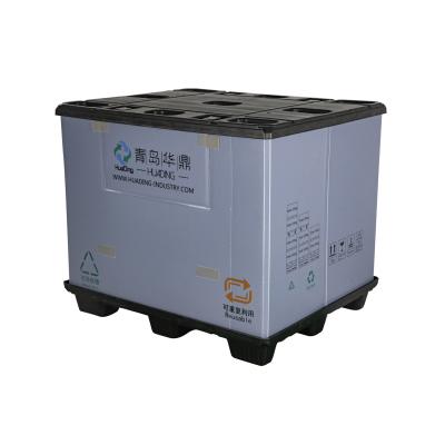 China Caja de paletas de plástico para piezas de automóviles con carga estática de 4T y carga dinámica de 1.2T 1200x1000mm en venta