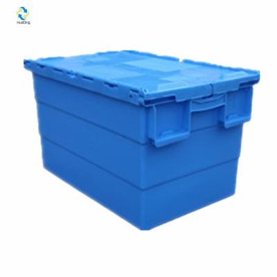 China Transparent Foldable Plastic Crates 600*400*360mm Solid Box Style for Stackable Storage for sale