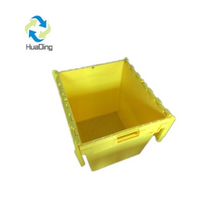 China Contenedor de almacenamiento de tapa adjunto para la orden de plástico Tote Custom Big Blue caja de envío en venta